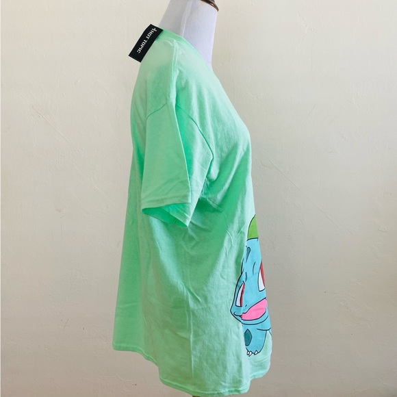 Hot Topic Pokemon Bulbasaur Jumbo Print T-Shirt Medium Mint Green Unisex - Picture 9 of 11